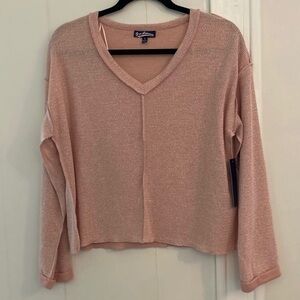 Freshman Knit Sweater Top Crewneck Long Sleeve Thin Yarned Blouse